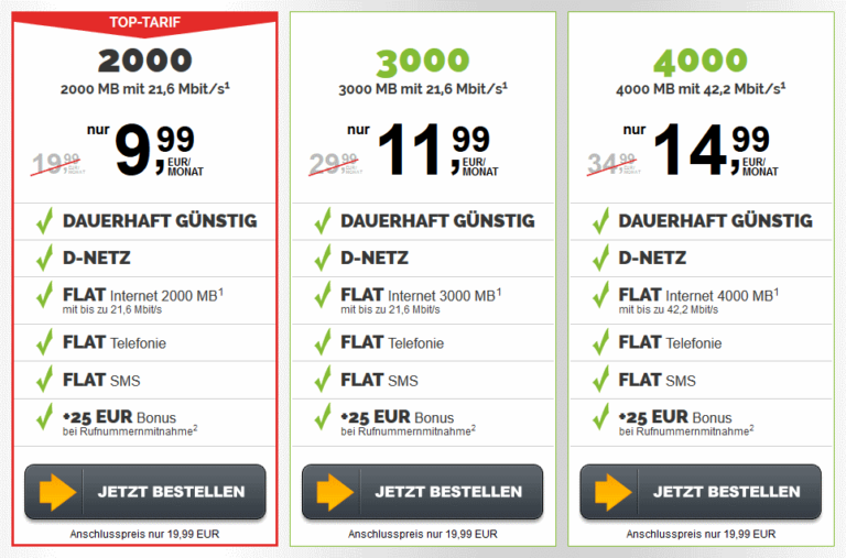 Handytarife Vergleich D-Netz | Handy Tarifvergleich