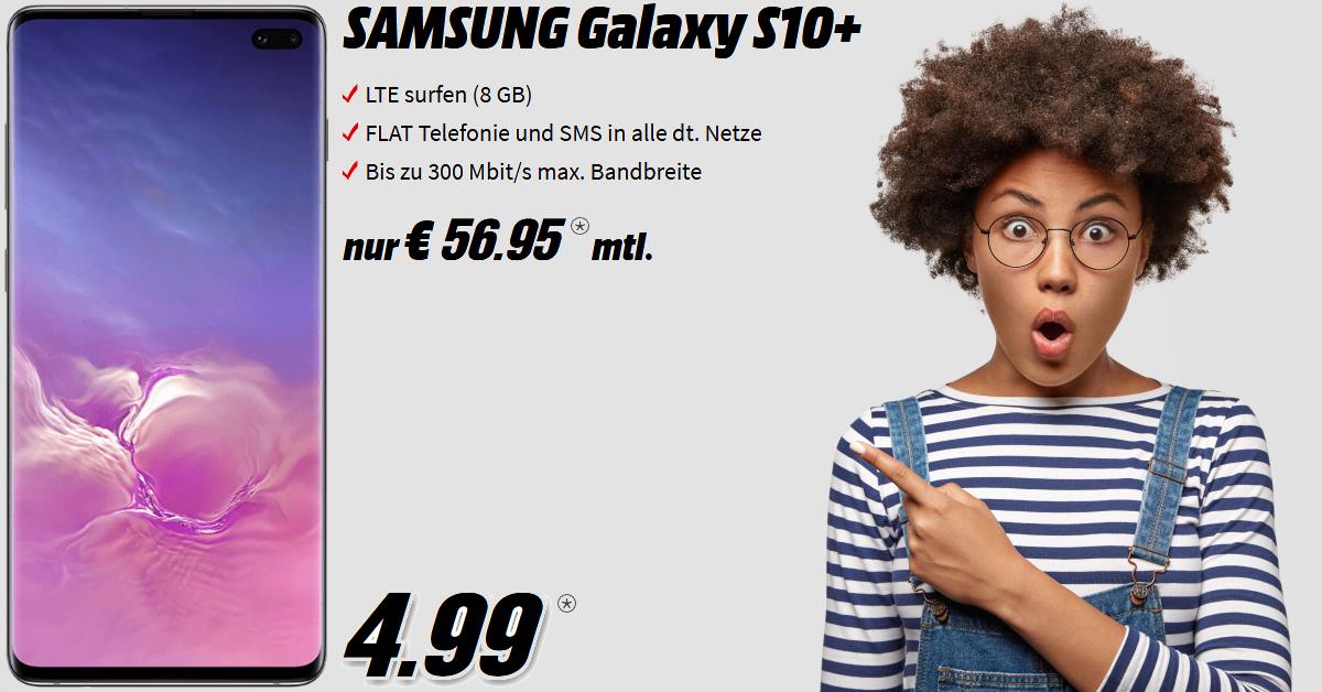 Galaxy S10 Plus inkl. 8 GB LTE Allnet-Flat im besten D-Netz