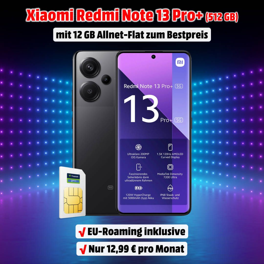 Xiaomi Redmi Note 13 Pro+ 5G (512 GB) mit Vertrag