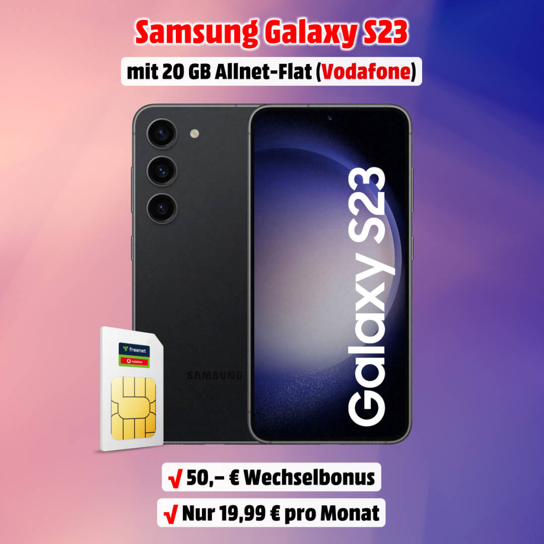 Samsung Galaxy S23 mit Vertrag im D-Netz von Vodafone - 20 GB Allnet-Flat