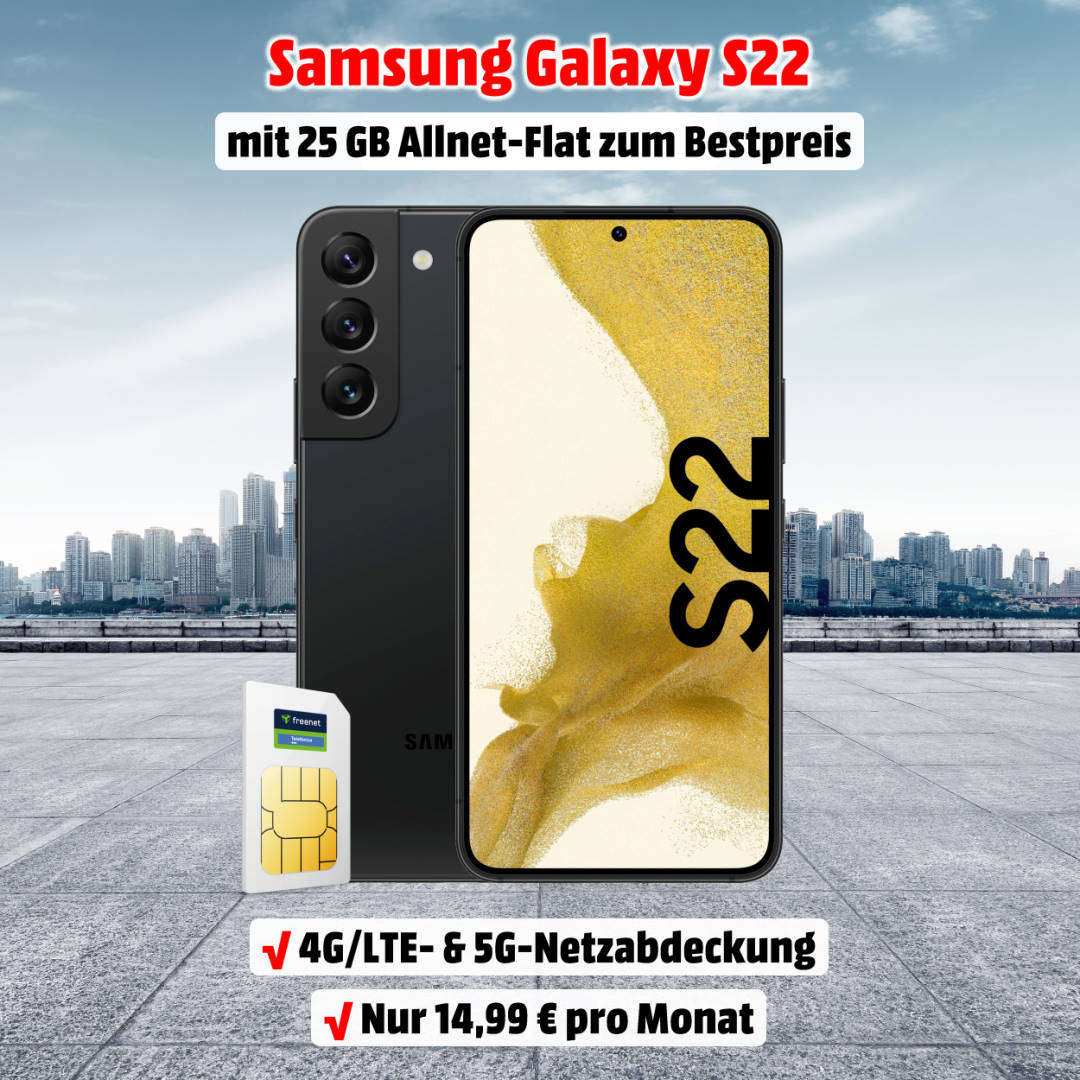 Samsung Galaxy S22 mit Vertrag im o2-Netz zum Bestpreis